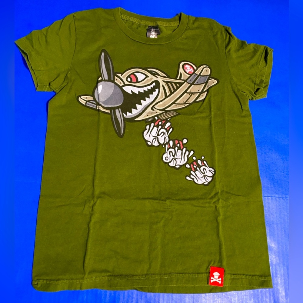 Johnny Cupcakes X Y2K Unisex Green Graphic Tee 100% Cotton Size L